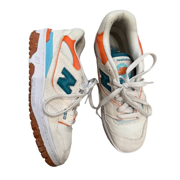New Balance Shoes - New Balance Wmns 550 'Sea Salt Verdigris' Women’s Tennis Shoes Orange Blue